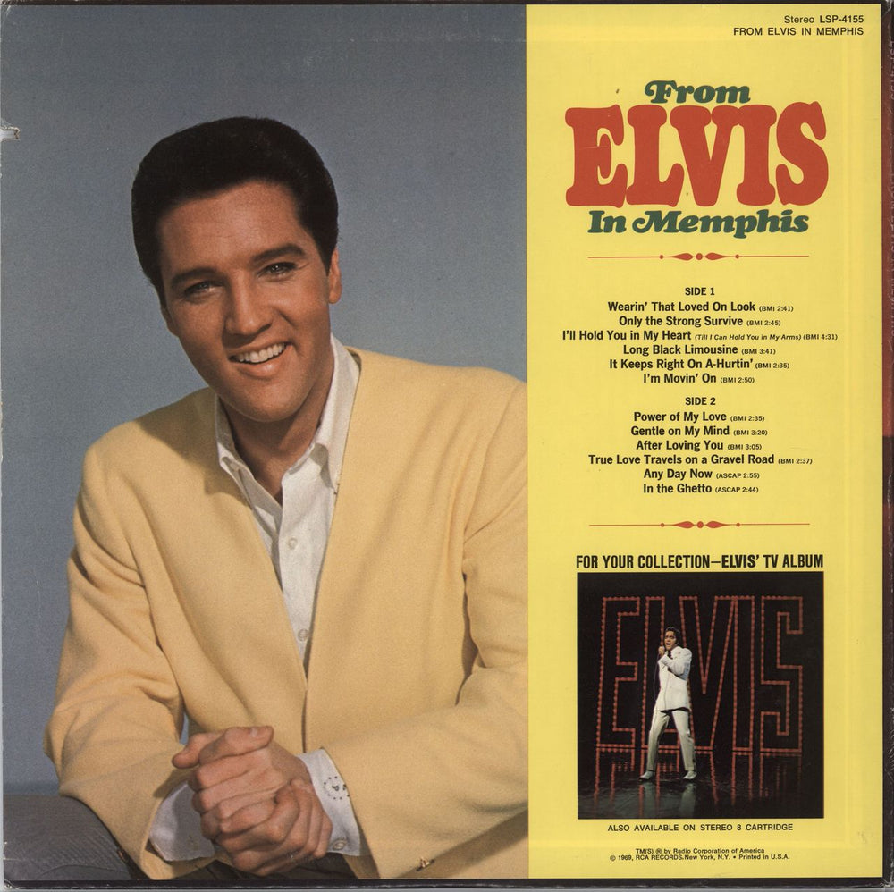 Elvis Presley From Elvis In Memphis US vinyl LP album (LP record) ELVLPFR768302