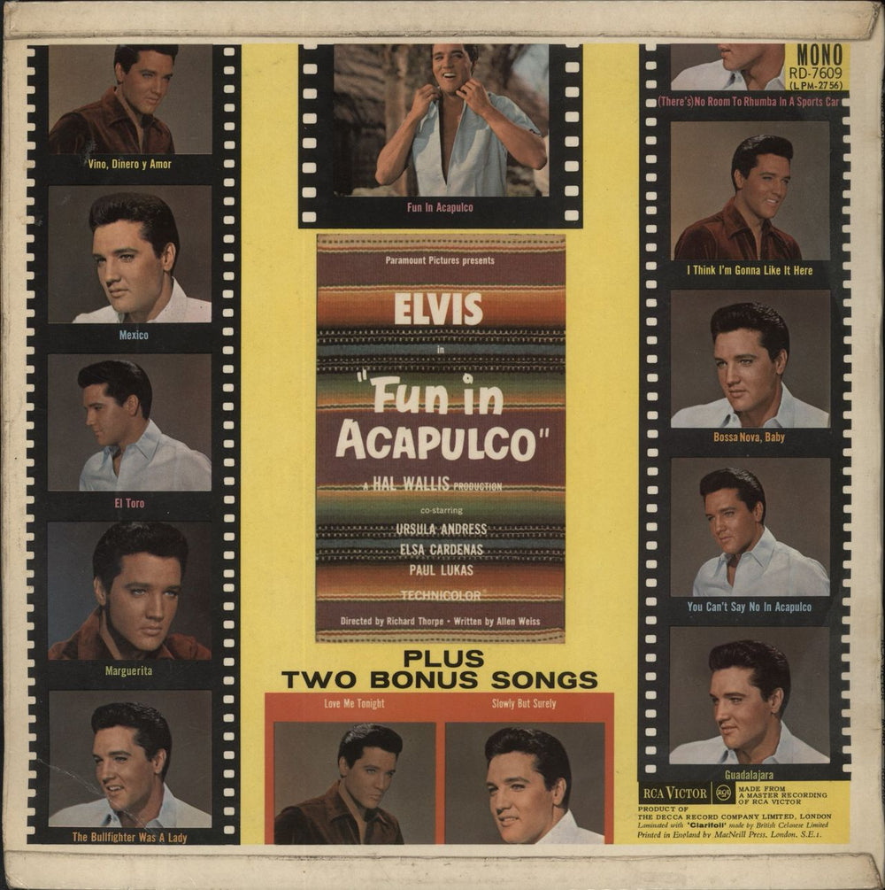 Elvis Presley Fun In Acapulco - 2nd - EX UK vinyl LP album (LP record) RD-7609