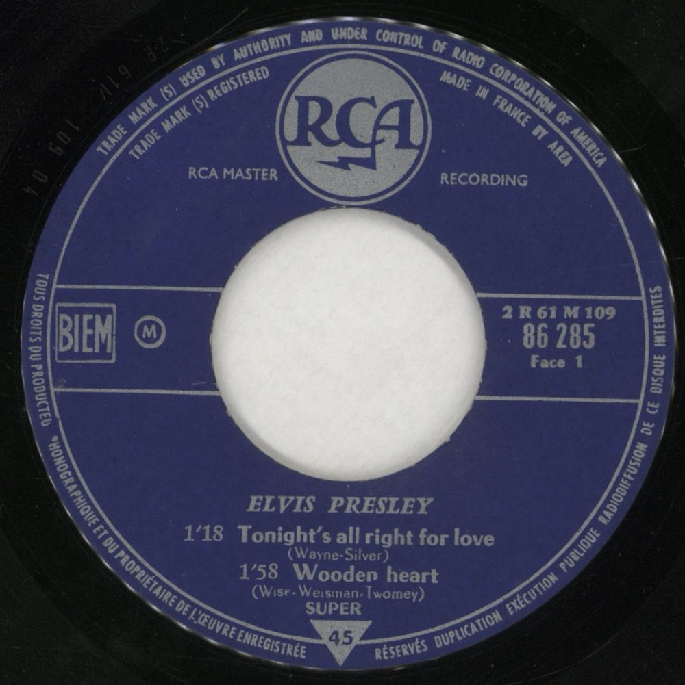 Elvis Presley G.I. Blues EP - Blue Label French 7" vinyl single (7 inch record / 45) ELV07GI860371