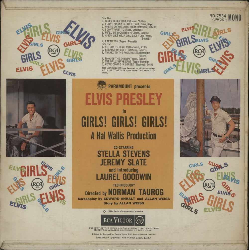 Elvis Presley Girls! Girls! Girls! - Silver Spot - VG UK vinyl LP album (LP record)