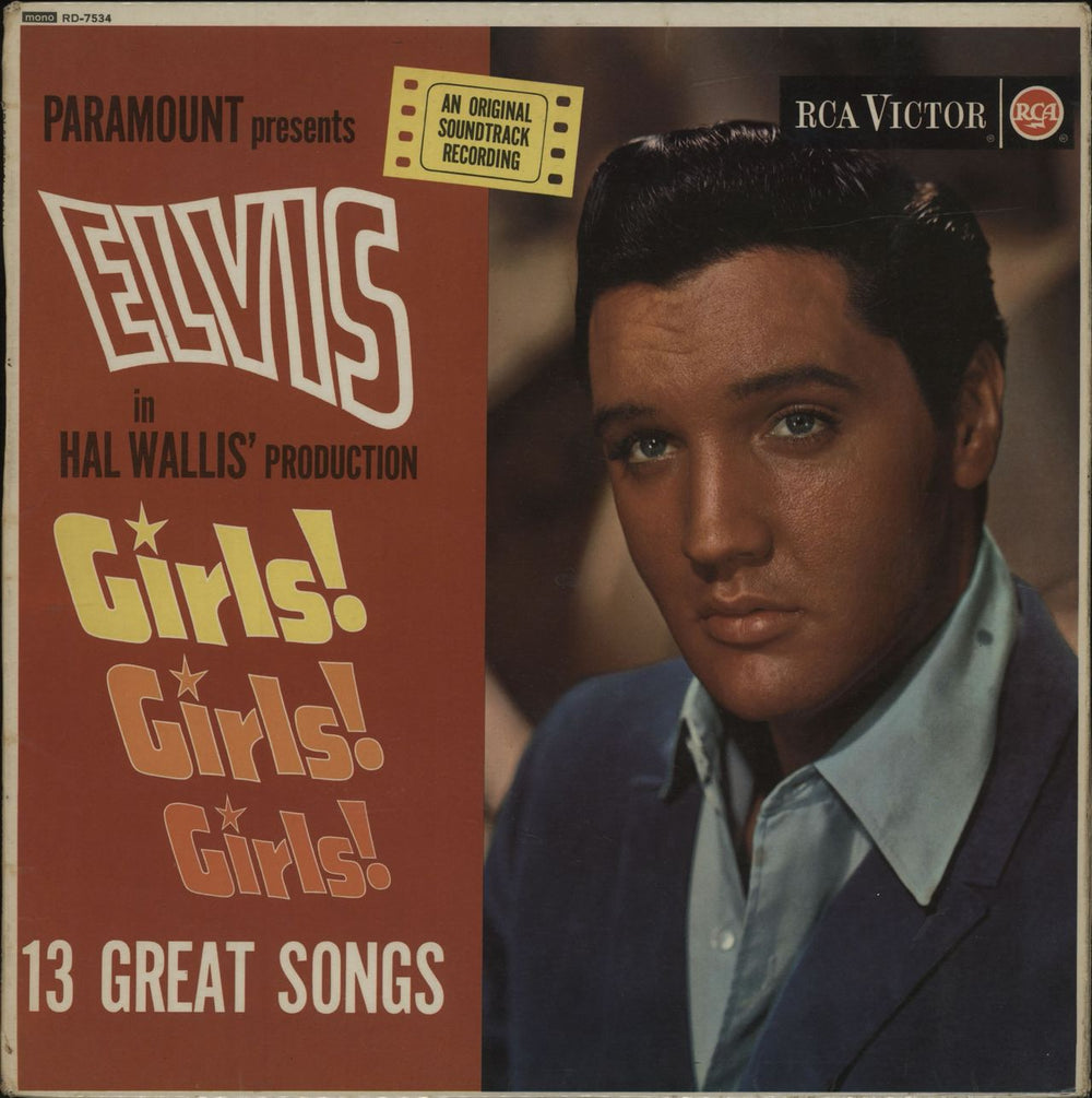 Elvis Presley Girls! Girls! Girls! - Silver Spot - VG UK vinyl LP album (LP record) RD-7534