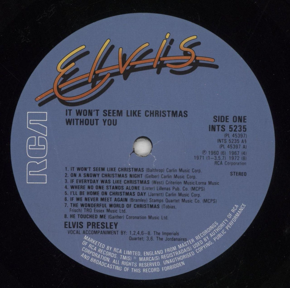 Elvis Presley It Won't Seem Like Christmas Without You UK vinyl LP album (LP record) ELVLPIT368872