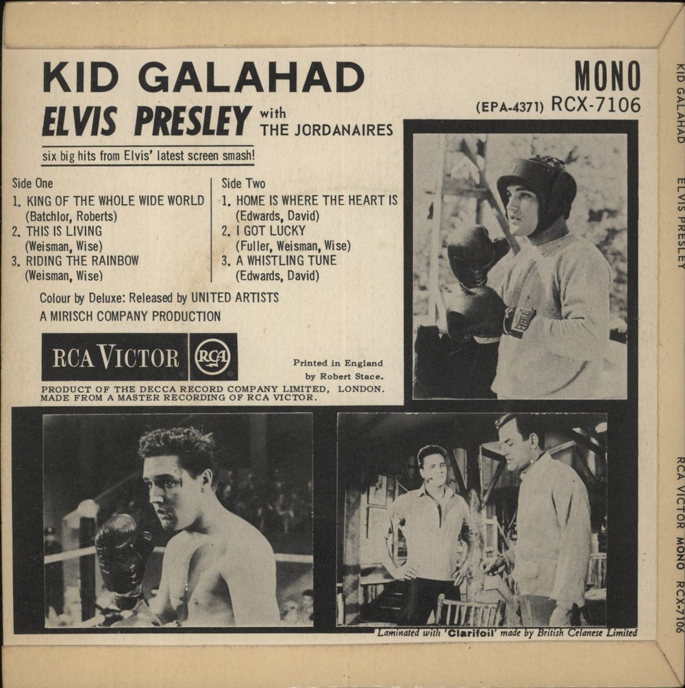 Elvis Presley Kid Galahad EP - 1st - EX UK 7" vinyl single (7 inch record / 45)