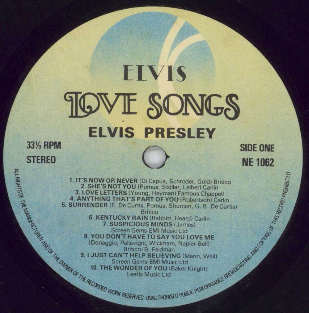 Elvis Presley Love Songs UK vinyl LP album (LP record) ELVLPLO230097