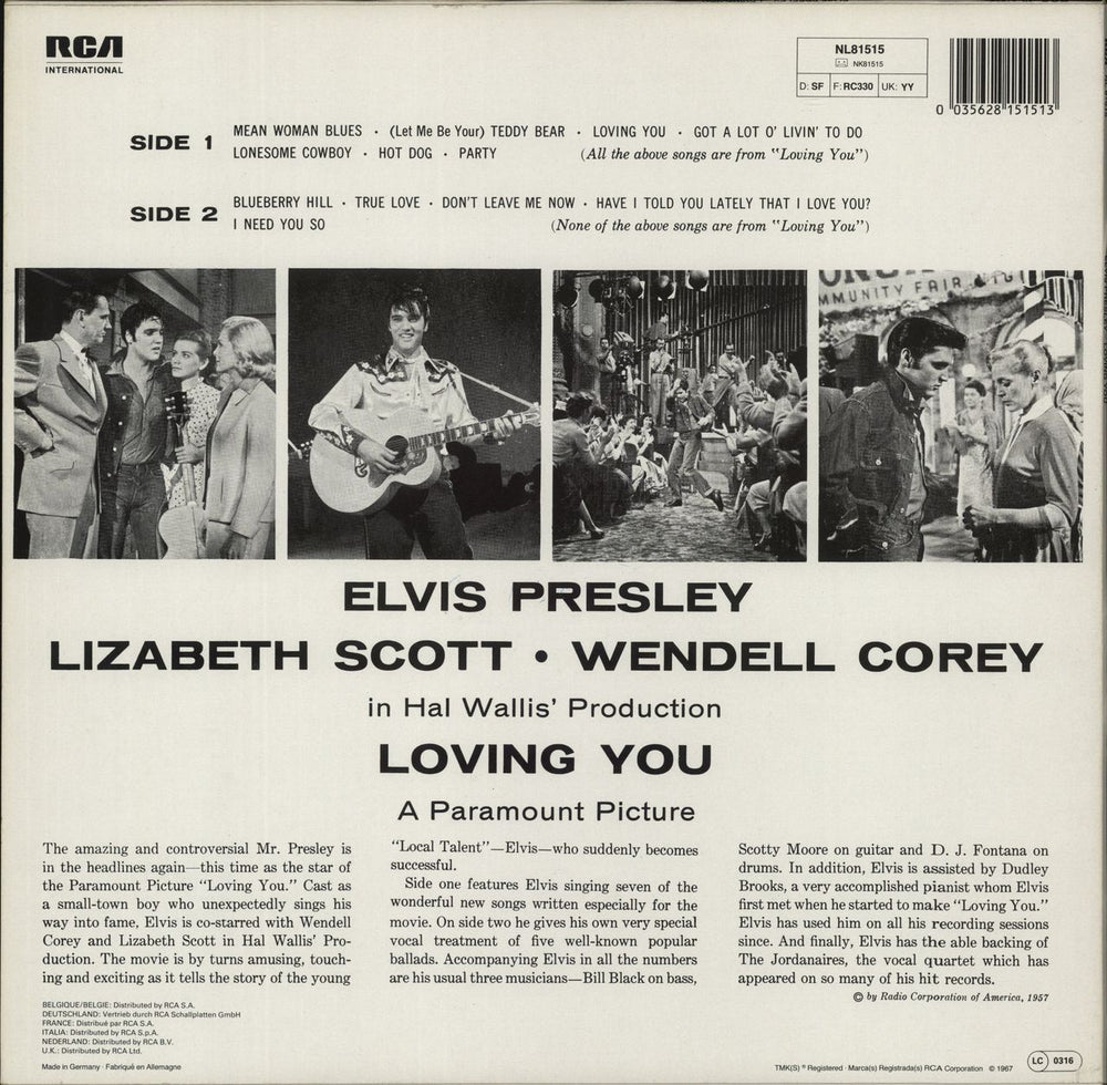 Elvis Presley Loving You UK vinyl LP album (LP record) 035628151513