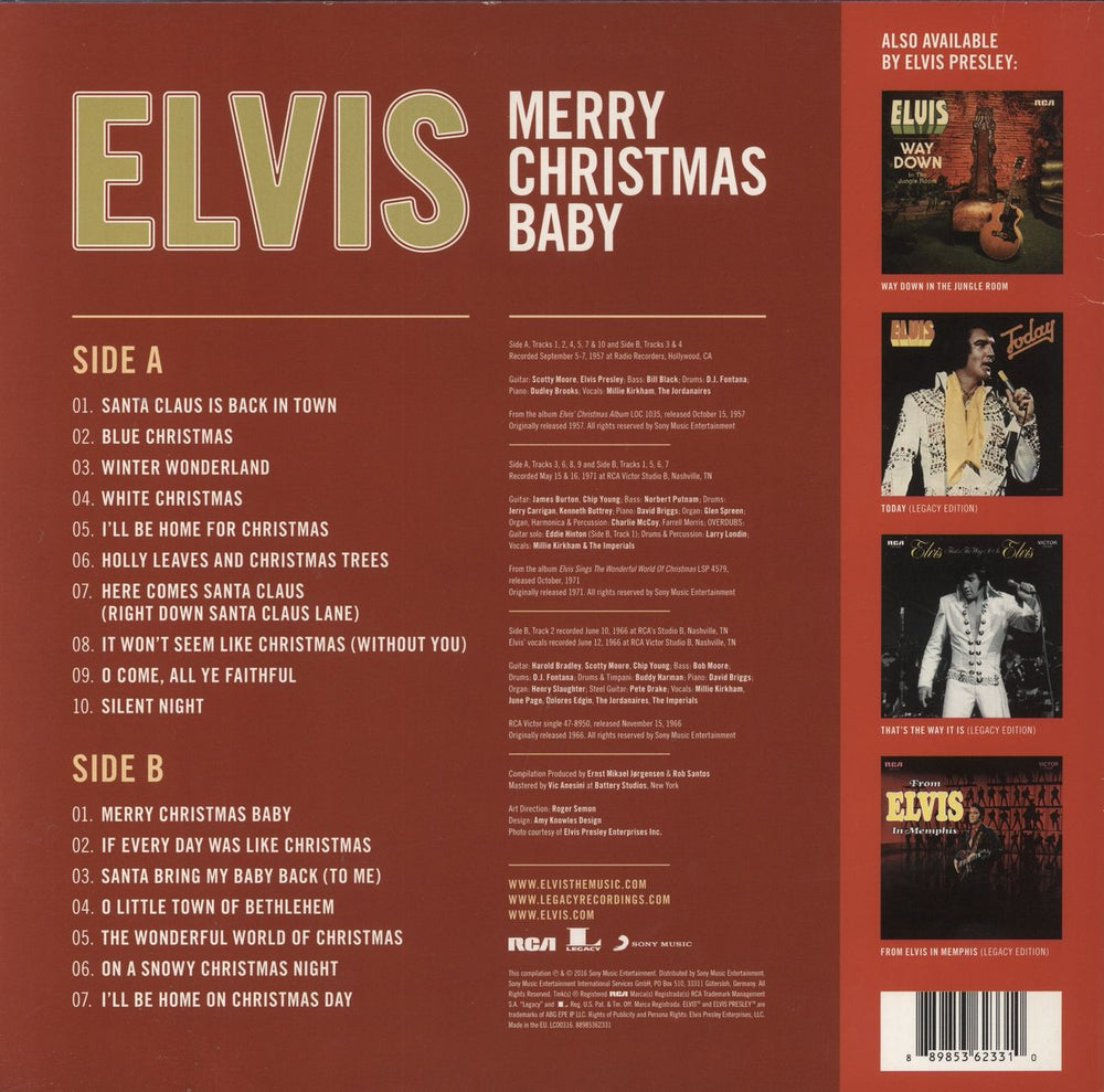 Elvis Presley Merry Christmas Baby - Green Vinyl UK vinyl LP album (LP record) 889853623310