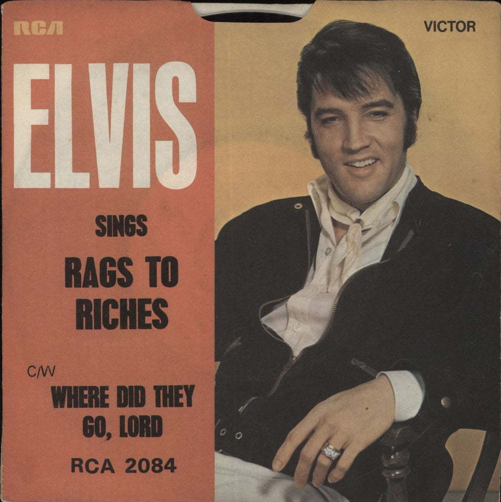 Elvis Presley Rags To Riches - P/S UK 7" vinyl single (7 inch record / 45) RCA2084