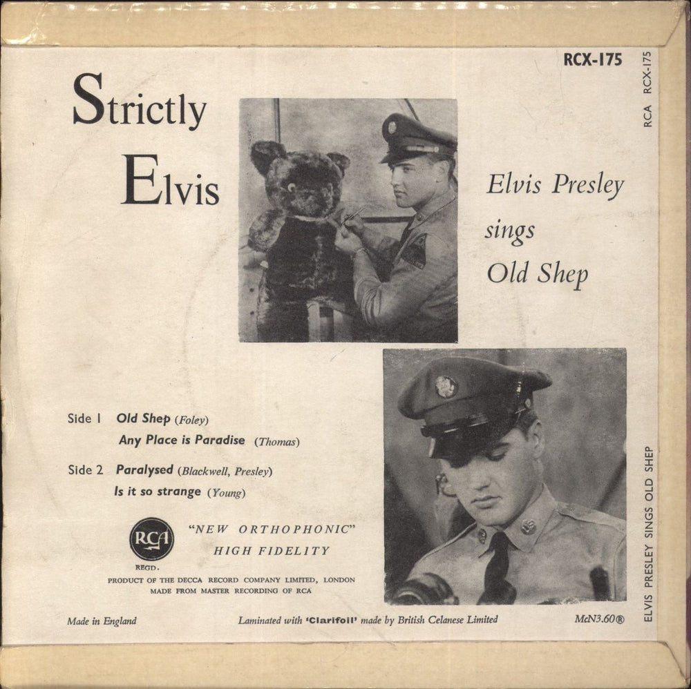Elvis Presley Strictly Elvis E.P. - 3rd UK 7" vinyl single (7 inch record / 45)