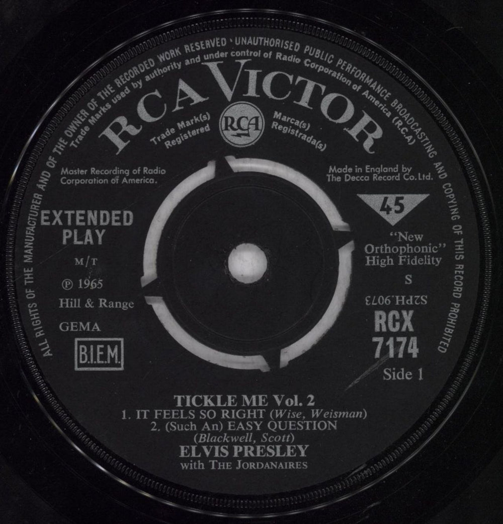 Elvis Presley Tickle Me Vol.2 EP - EX UK 7" vinyl single (7 inch record / 45) ELV07TI580194