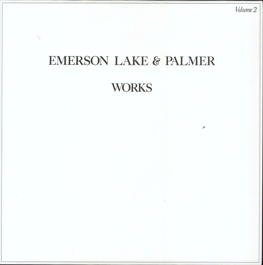 Emerson Lake & Palmer Works Volume 2 UK vinyl LP album (LP record) BMGCATLP9