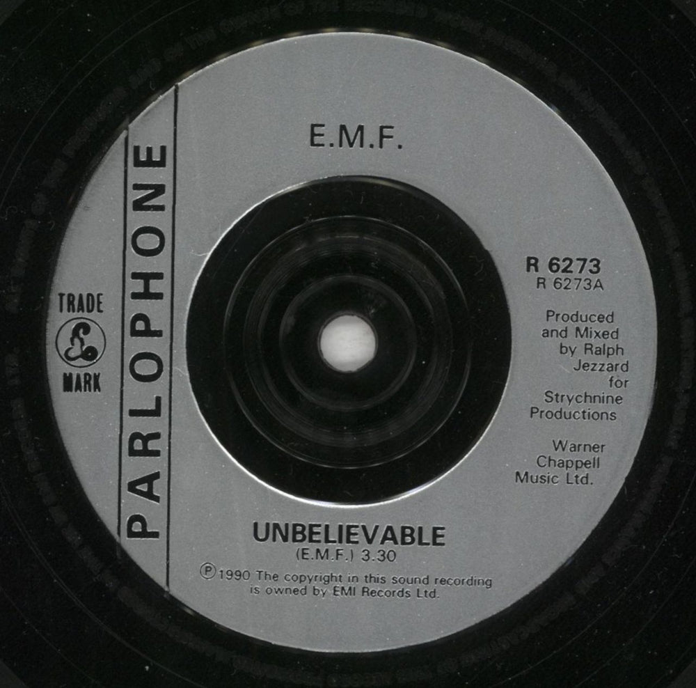 EMF Unbelievable UK 7" vinyl single (7 inch record / 45) EMF07UN109458