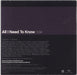 Emma Bunton All I Need To Know UK Promo CD single (CD5 / 5")