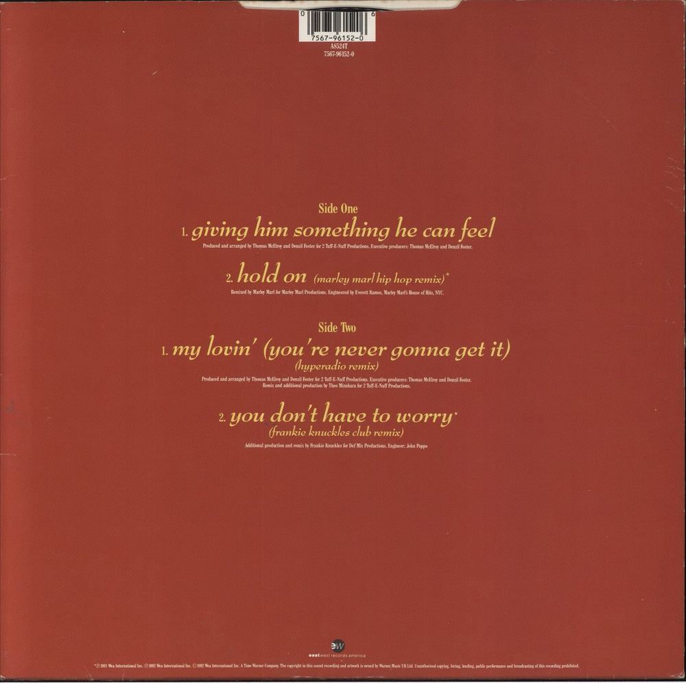 En Vogue Giving Him Something He Can Feel UK 12" vinyl single (12 inch record / Maxi-single) 075679615206