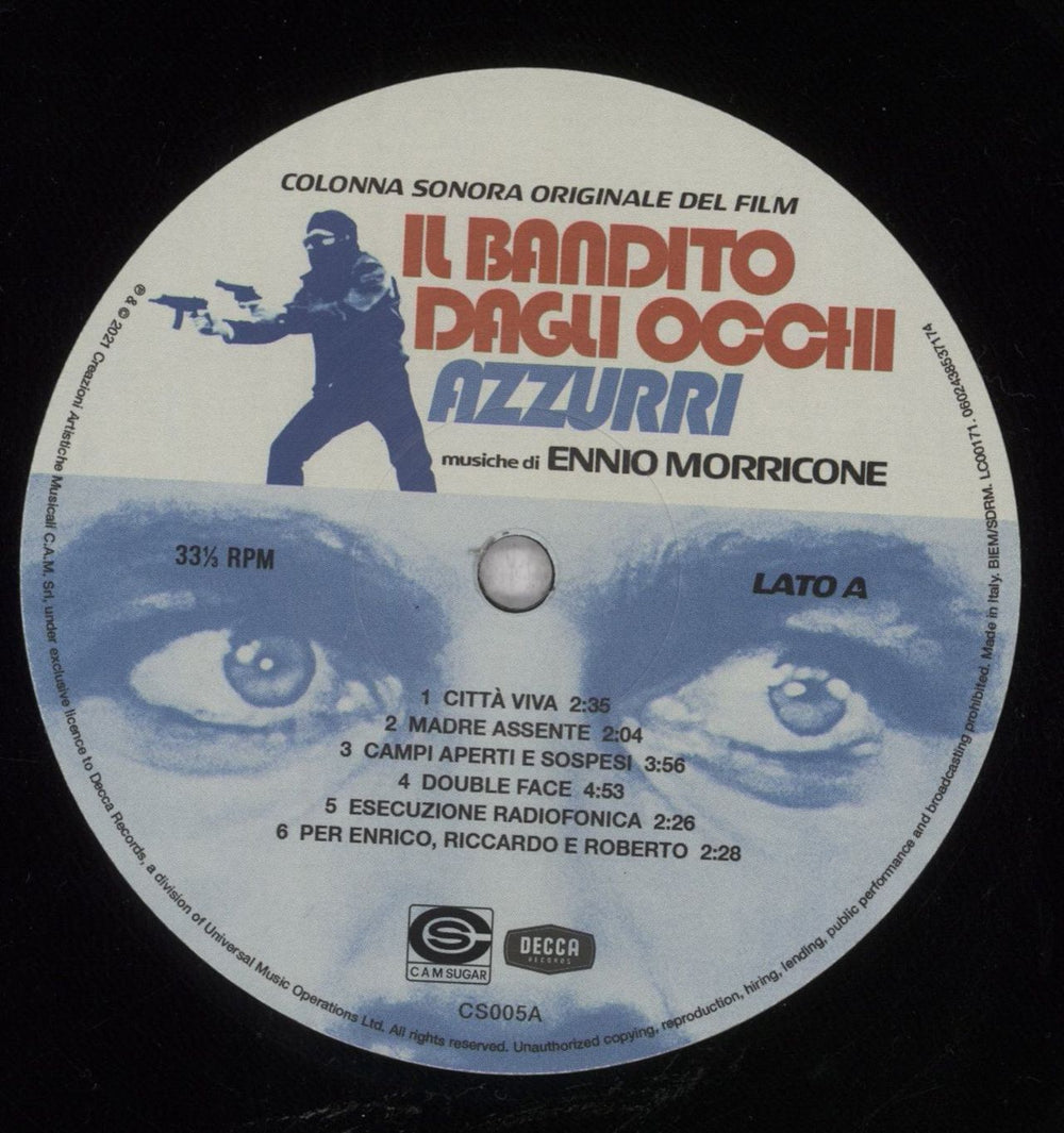 Ennio Morricone (Colonna Sonora Originale Del Film) Il Bandito Dagli Occhi Azzurri German vinyl LP album (LP record) ENMLPCO842331