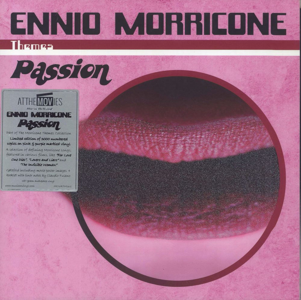 Ennio Morricone Passion - Pink & Purple Marbled vinyl UK 2-LP vinyl record set (Double LP Album) MOVATM261