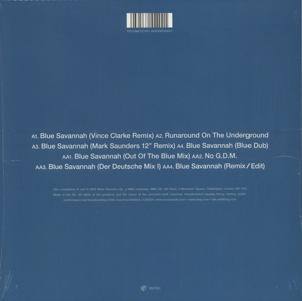 Erasure Blue Savannah - Blue Vinyl - RSD 2020 - Sealed UK 12" vinyl single (12 inch record / Maxi-single) 4050538554021