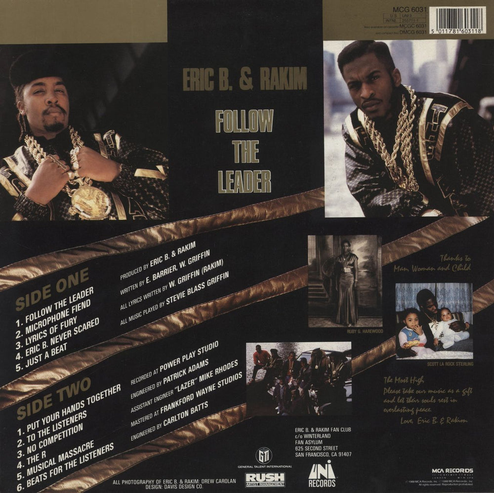 Eric B & Rakim Follow The Leader UK vinyl LP album (LP record) 5011781603118