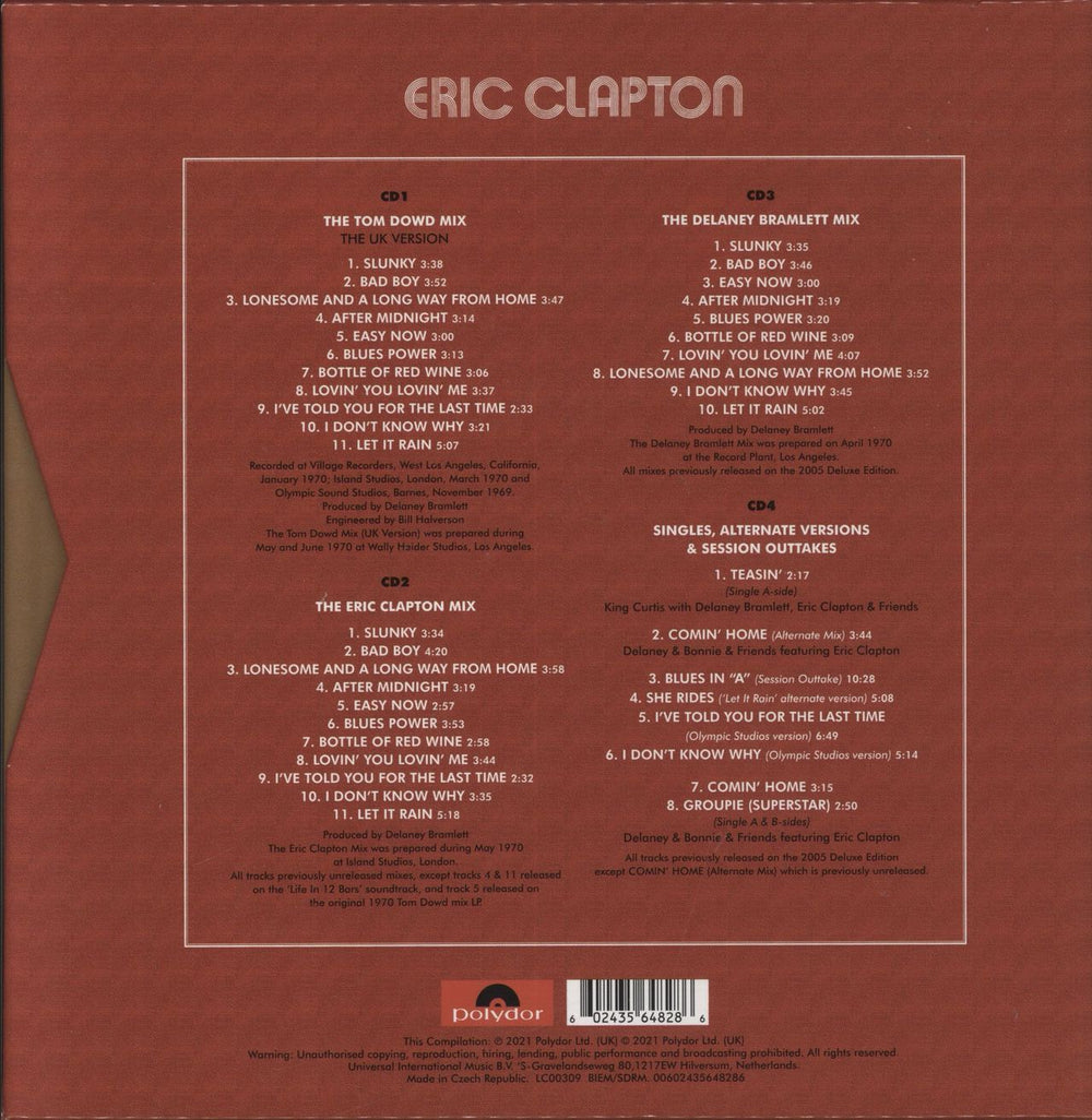 Eric Clapton Eric Clapton - Anniversary Deluxe 4-CD UK CD Album Box Set 602435648286