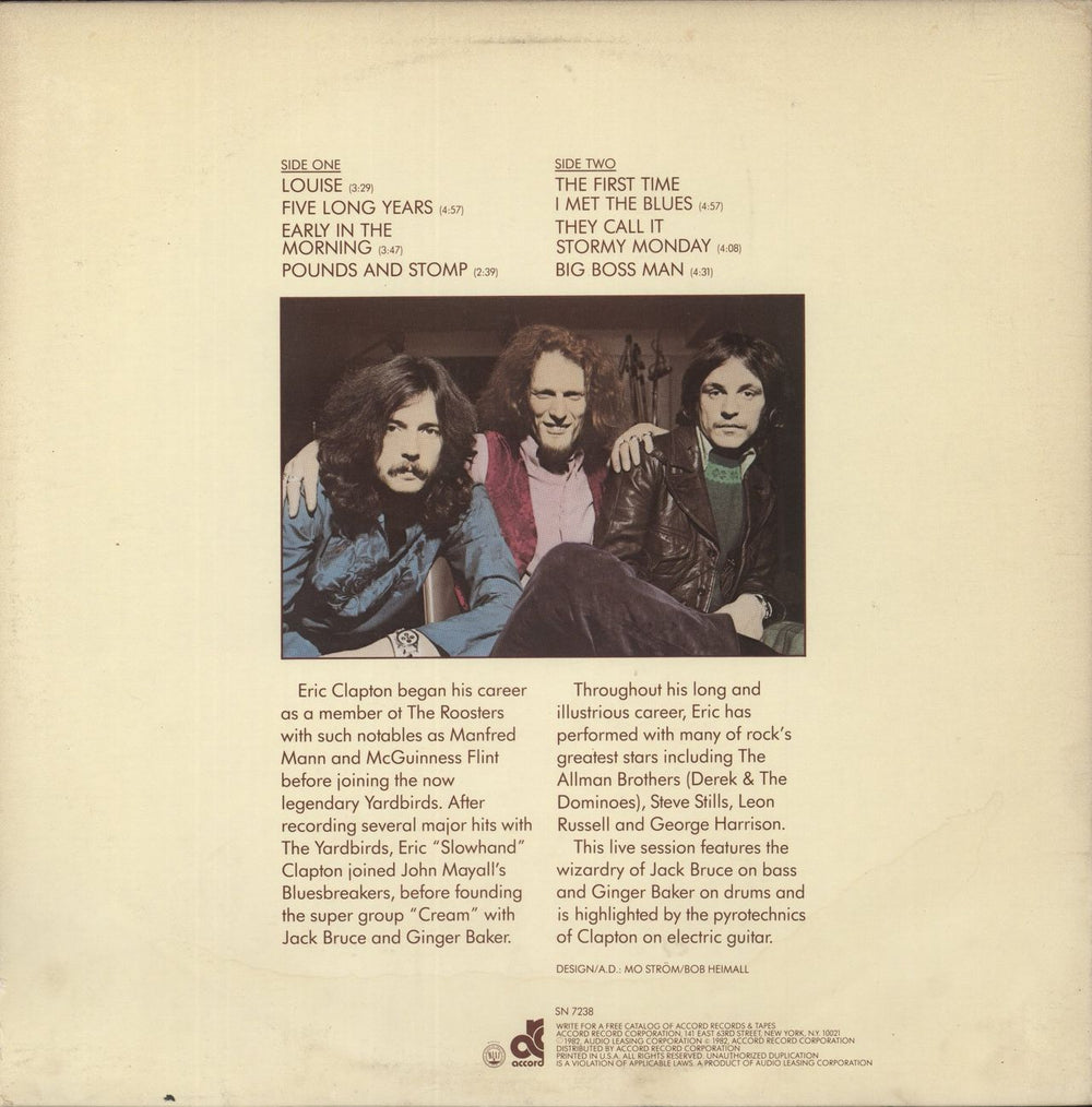 Eric Clapton Rockin' On The Road US vinyl LP album (LP record)