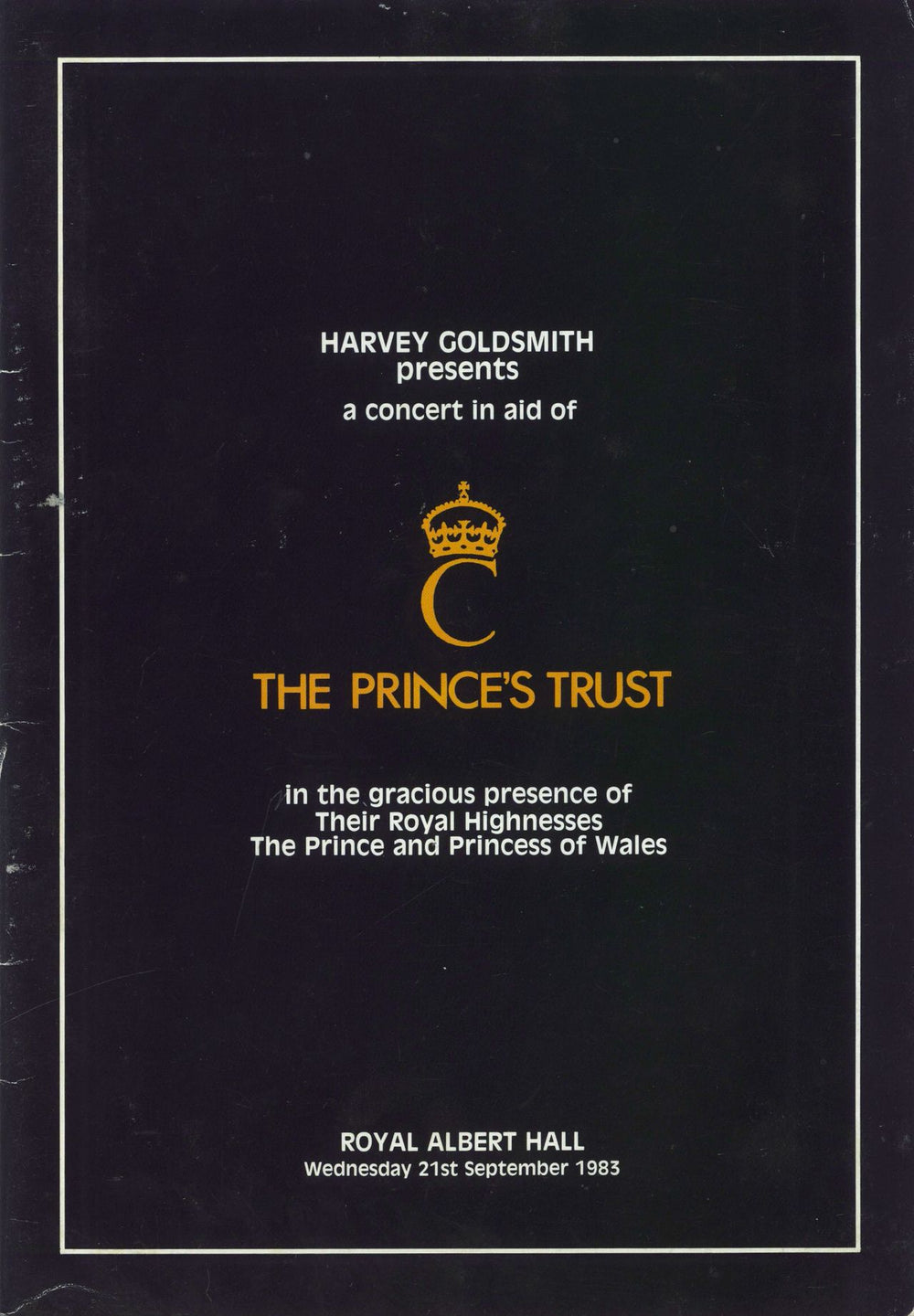 Eric Clapton The Prince's Trust - Royal Albert Hall 1983 UK tour programme CONCERT PROGRAMME