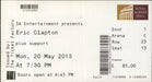 Eric Clapton USA-Europe Tour 2013 - Green cover - Ticket Stub UK tour programme