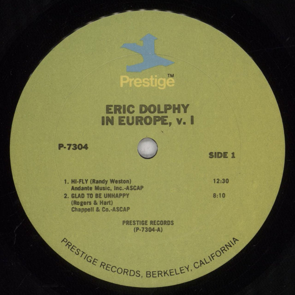 Eric Dolphy In Europe, Vol. 1 US vinyl LP album (LP record) EDPLPIN842556