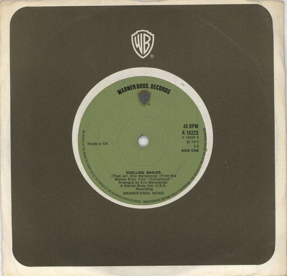 Eric Weissberg & Steve Mandell Duelling Banjos - 1st - Solid UK 7" vinyl single (7 inch record / 45) K16223