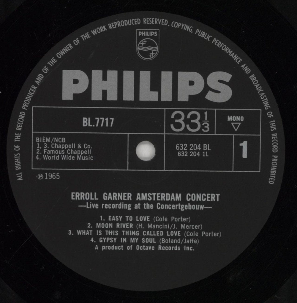 Erroll Garner Amsterdam Concert UK vinyl LP album (LP record) EA7LPAM600498