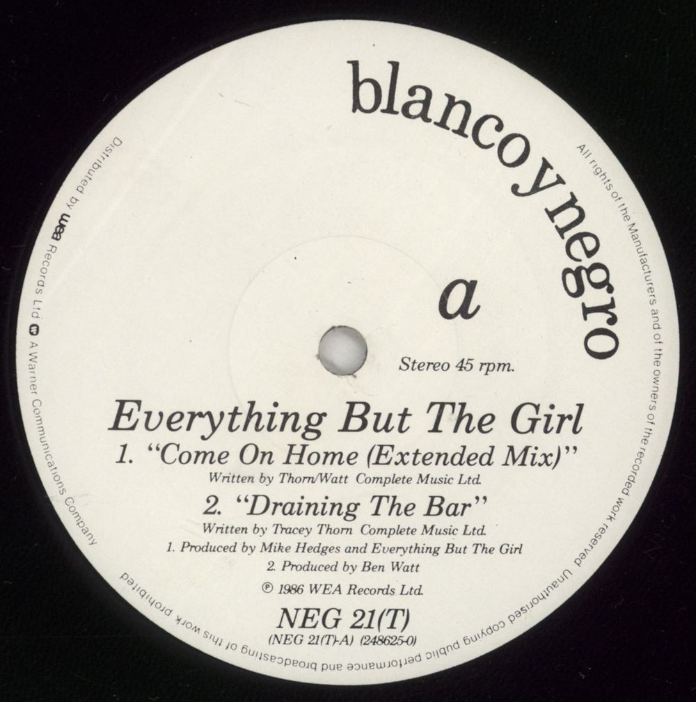 Everything But The Girl Come On Home UK 12" vinyl single (12 inch record / Maxi-single) EVE12CO700739