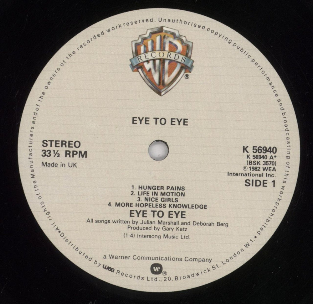 Eye To Eye Eye To Eye UK vinyl LP album (LP record) EYFLPEY834187