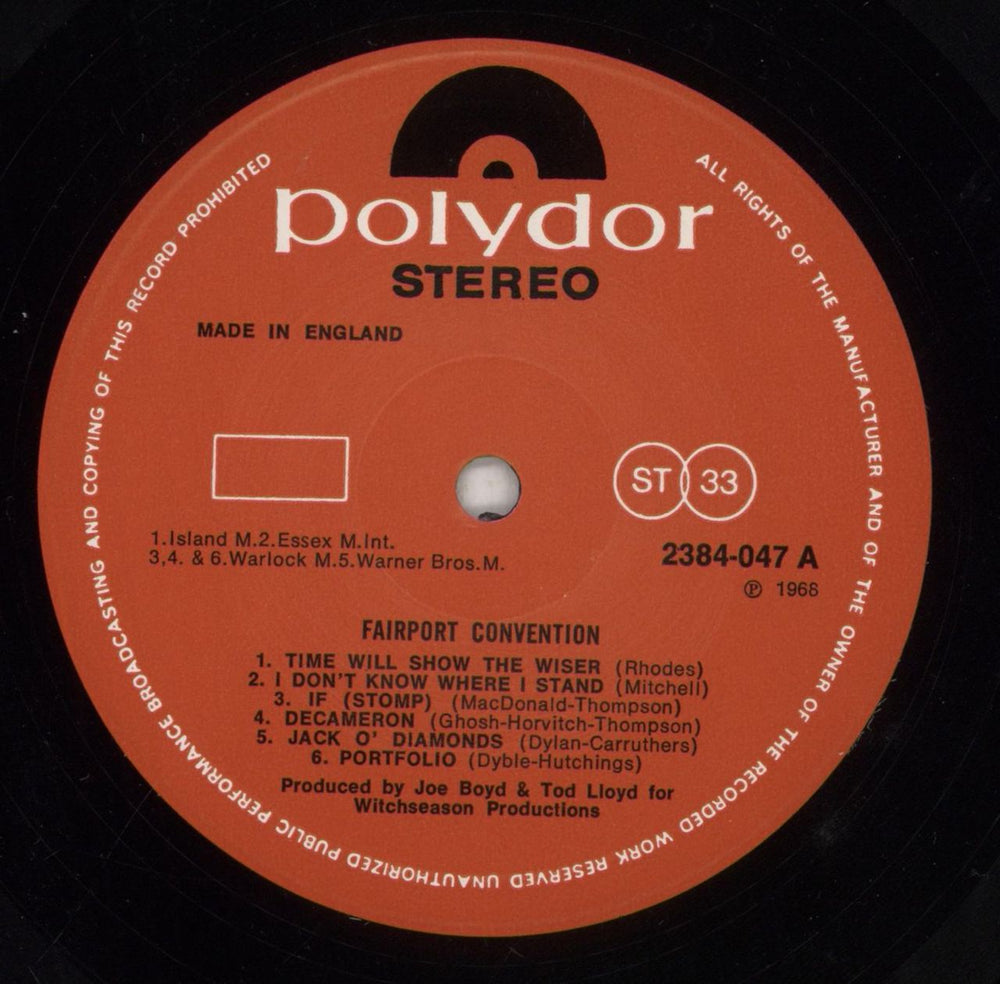 Fairport Convention Fairport Convention - 1st UK vinyl LP album (LP record) F-CLPFA656255