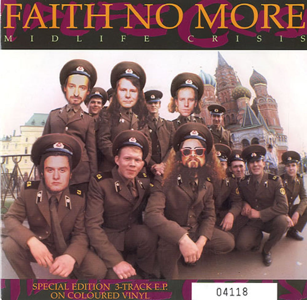 Faith No More Midlife Crisis - Blue Vinyl UK 7" vinyl single (7 inch record / 45) LASH37