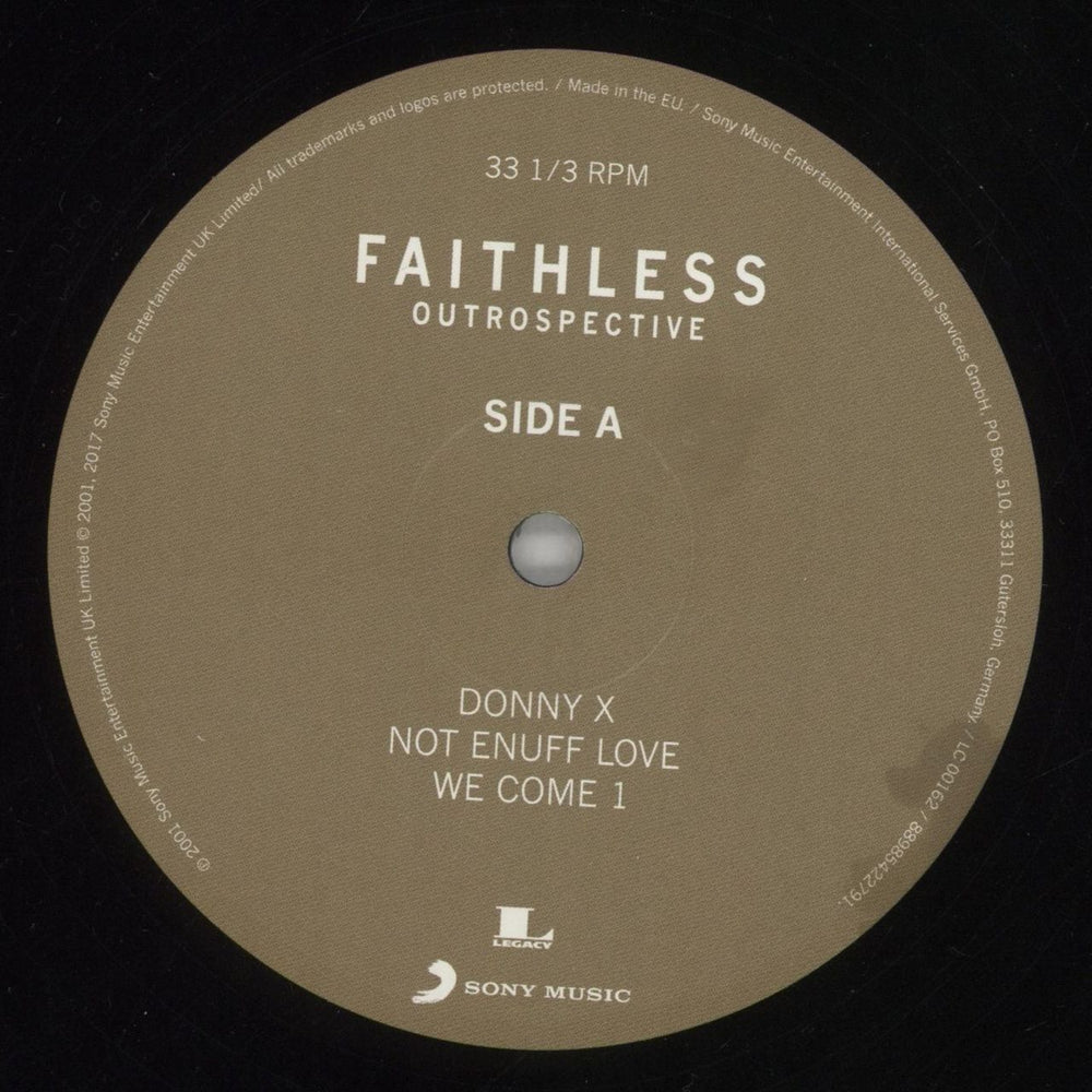 Faithless Outrospective - 180gm Vinyl UK 2-LP vinyl record set (Double LP Album) FTL2LOU860846