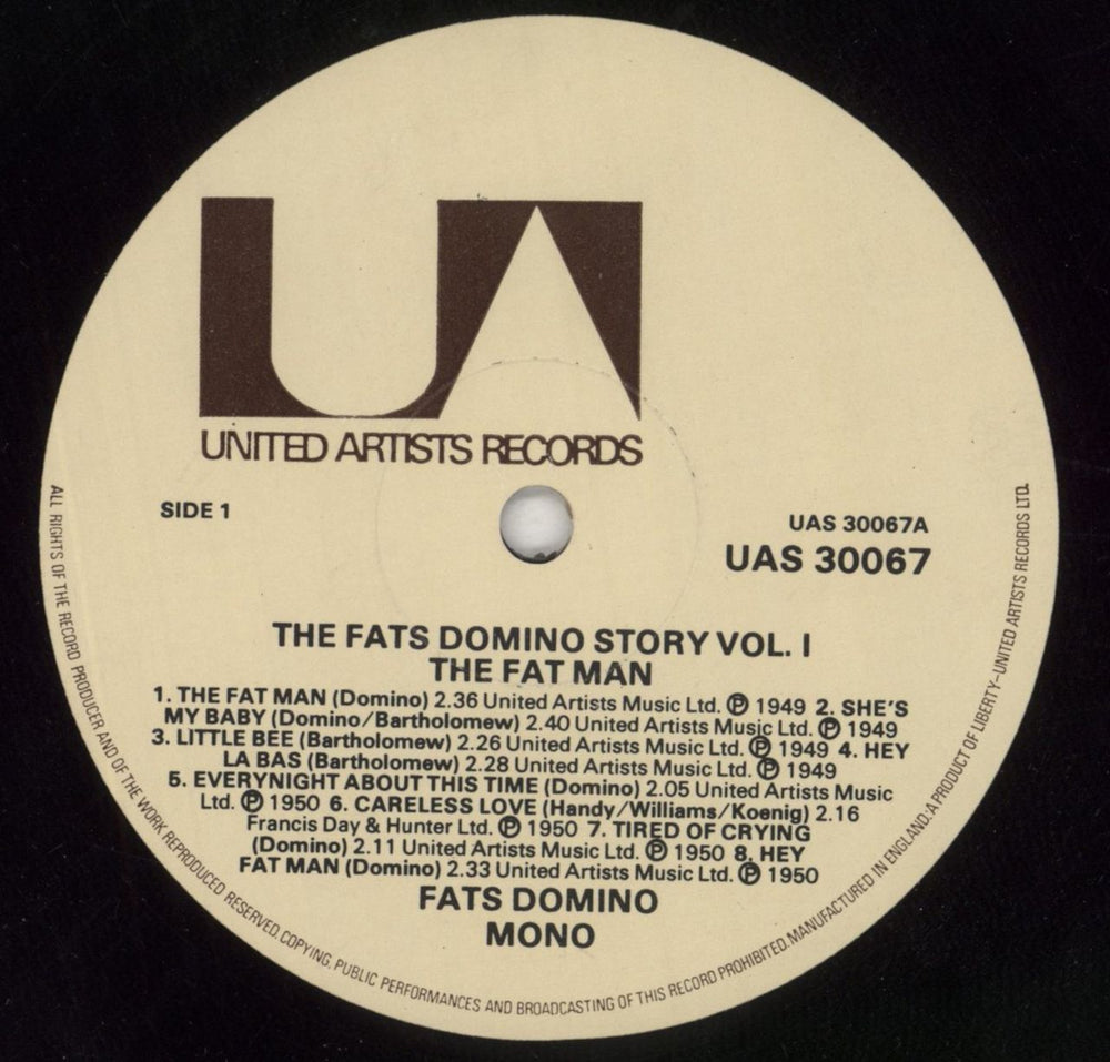 Fats Domino The Fats Domino Story Vol. 1 - The Fat Man UK vinyl LP album (LP record) FTDLPTH667906