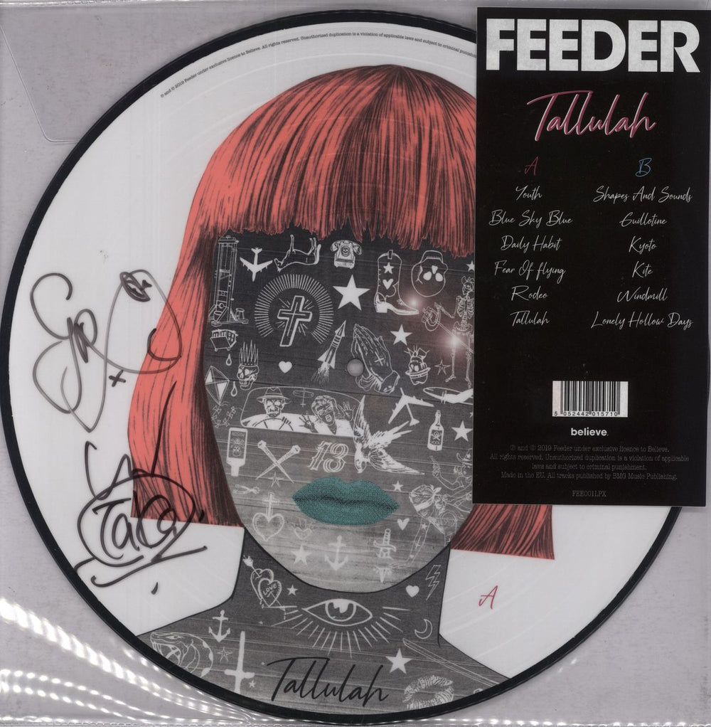 Feeder Tallulah - Autographed UK picture disc LP (vinyl picture disc album) FEE001LPX