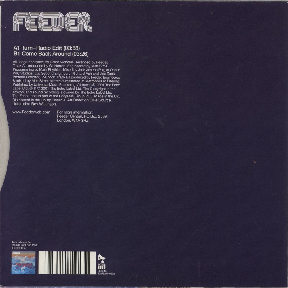 Feeder Turn - Purple Vinyl - Autographed UK 7" vinyl single (7 inch record / 45) 5027529719232