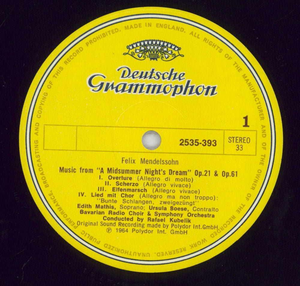 Felix Mendelssohn Mendelssohn: A Midsummer Night's Dream UK vinyl LP album (LP record) M2BLPME832872