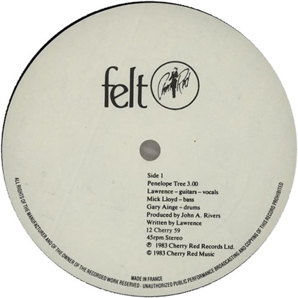 Felt Penelope Tree UK 12" vinyl single (12 inch record / Maxi-single) FLT12PE625409