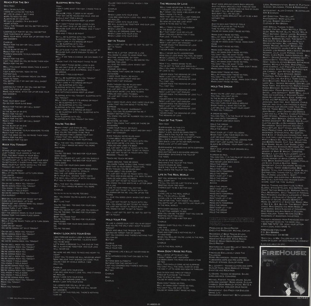 Firehouse Hold Your Fire Dutch vinyl LP album (LP record)