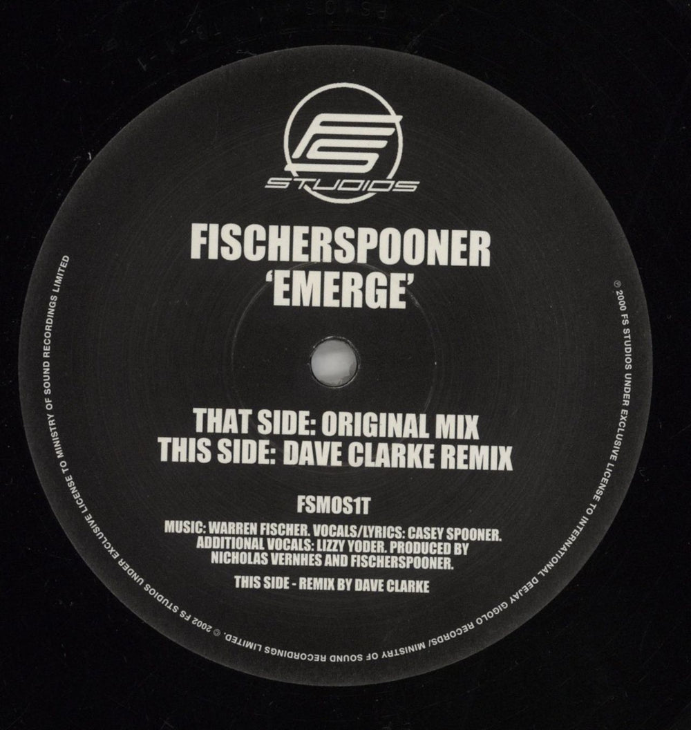 Fischerspooner Emerge UK 12" vinyl single (12 inch record / Maxi-single) 5026535805861