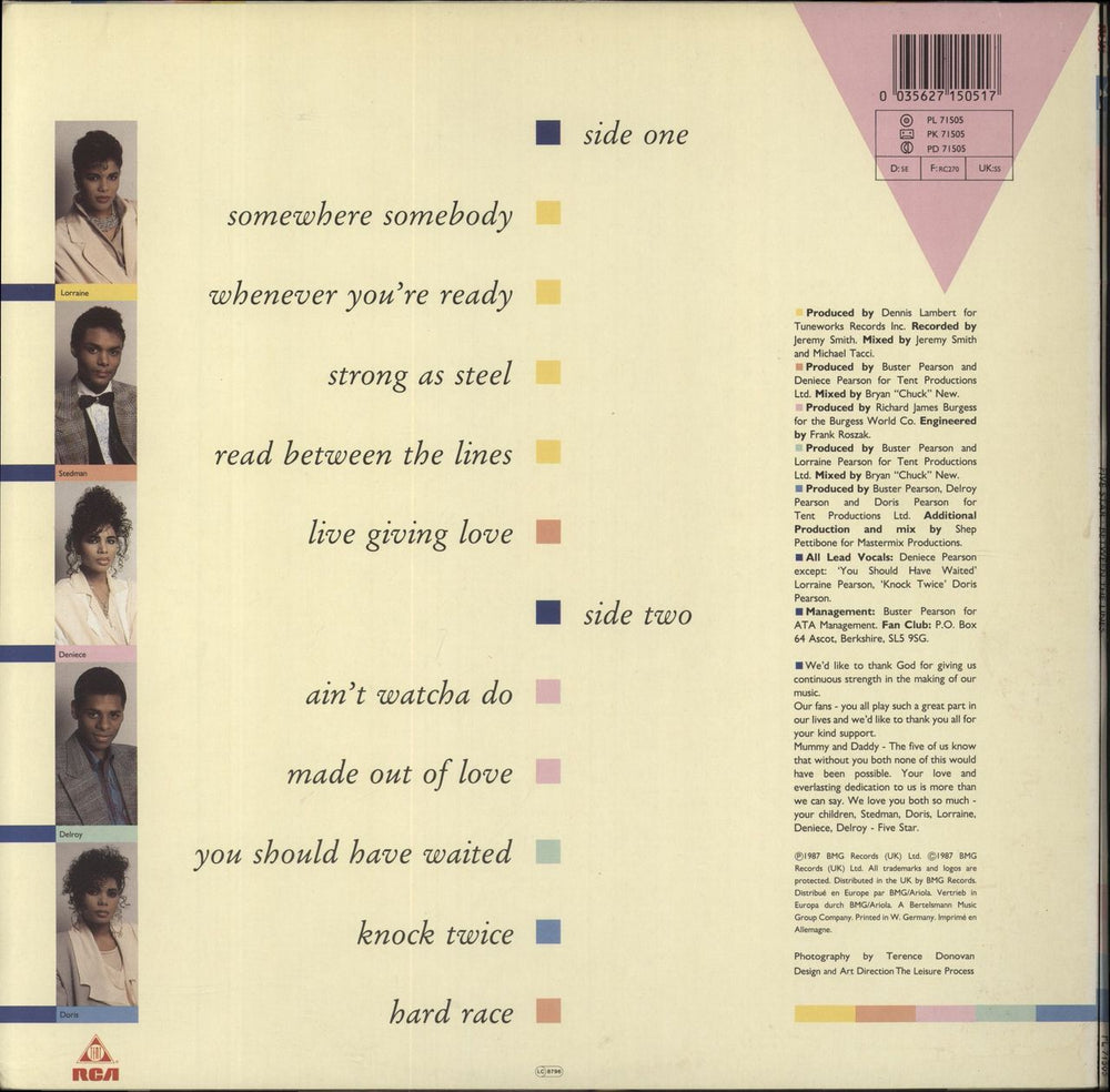 Five Star Between The Lines UK vinyl LP album (LP record) 035627150517