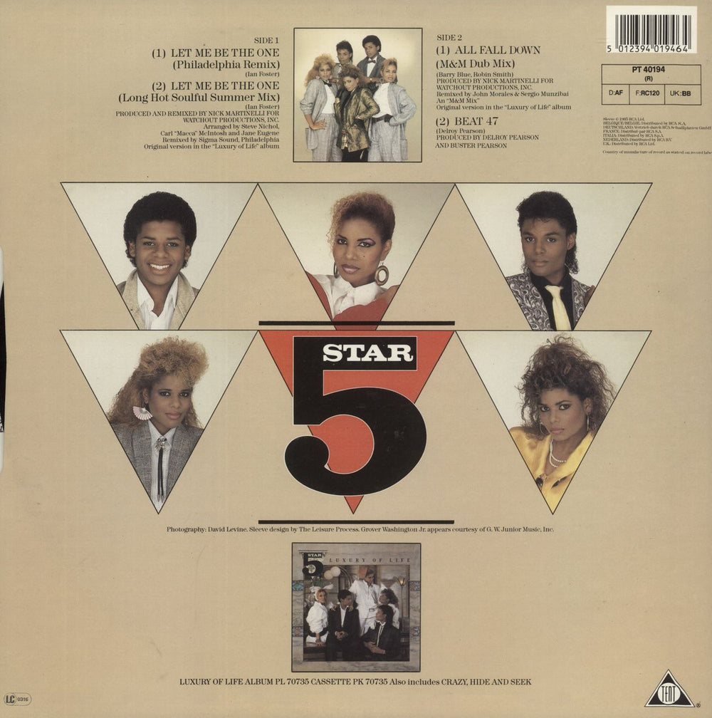 Five Star Let Me Be The One UK 12" vinyl single (12 inch record / Maxi-single) 5012394019464