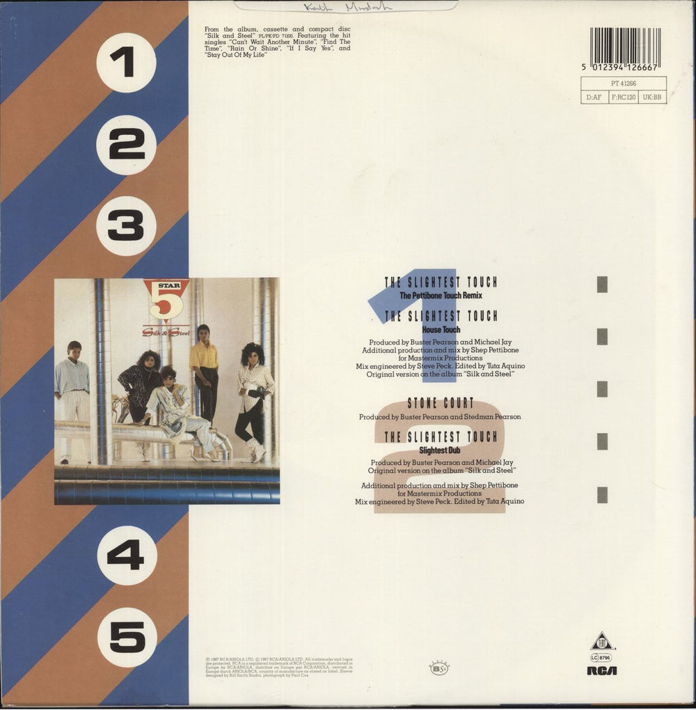 Five Star The Slightest Touch UK 12" vinyl single (12 inch record / Maxi-single) 5012394126667