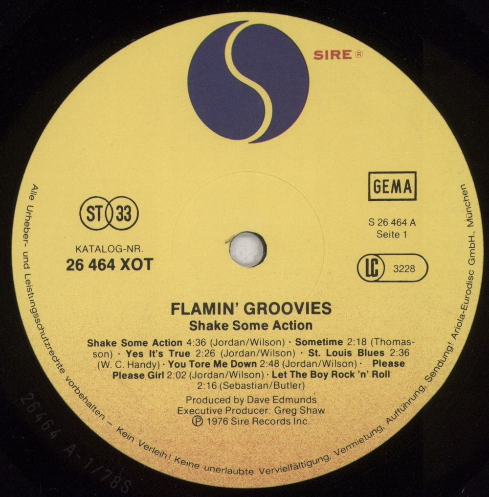 Flamin' Groovies Shake Some Action German vinyl LP album (LP record) FLALPSH843790