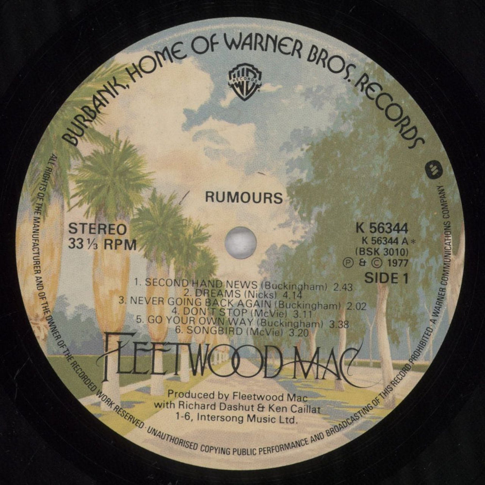 Fleetwood Mac Rumours - 1st + Insert - VG UK vinyl LP album (LP record) MACLPRU754292