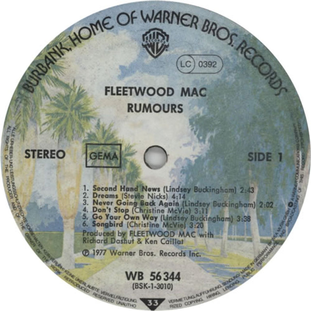 Fleetwood Mac Rumours - Burbank German vinyl LP album (LP record) MACLPRU239304