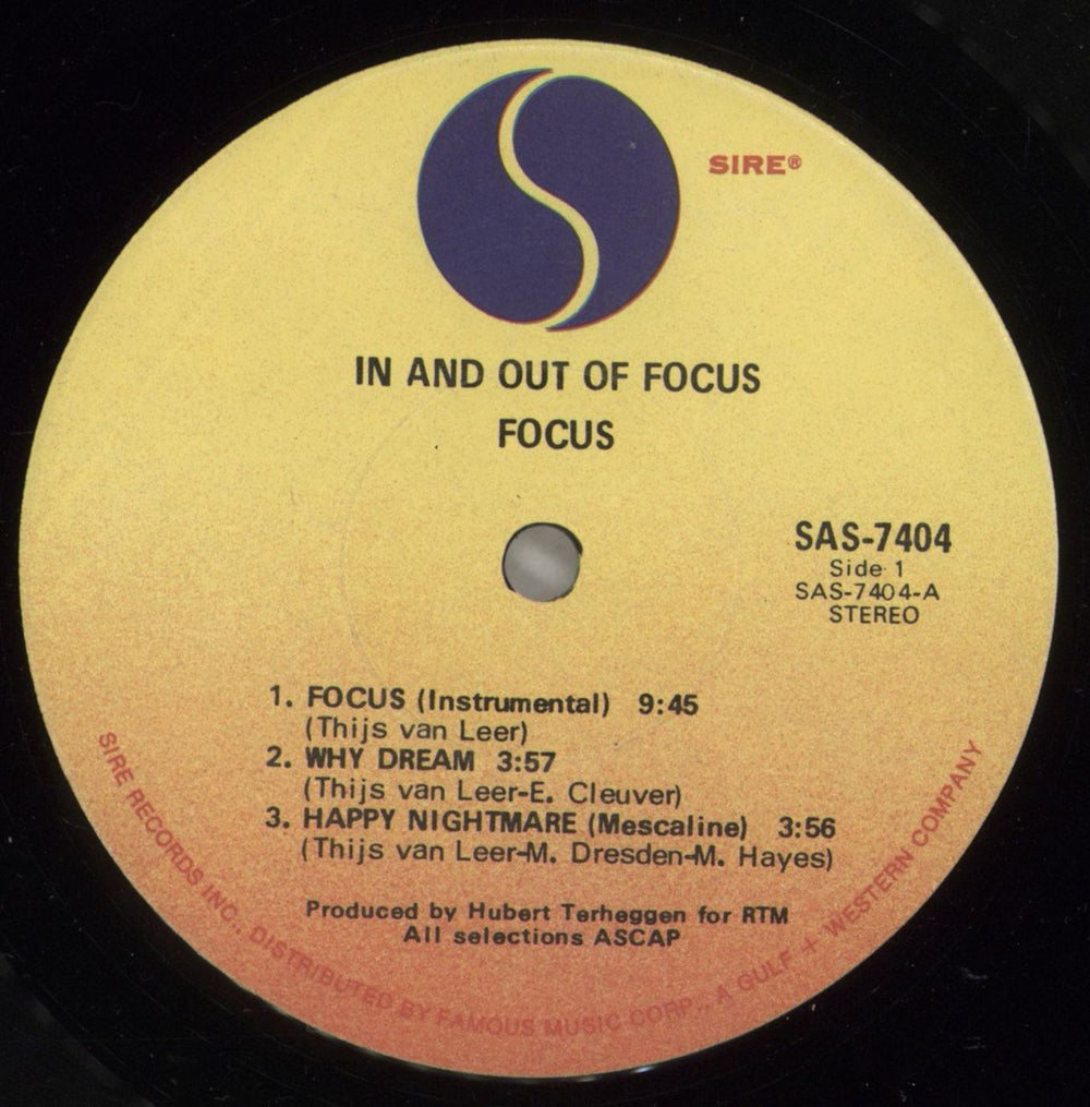 Focus In And Out Of Focus US vinyl LP album (LP record) FOCLPIN740282