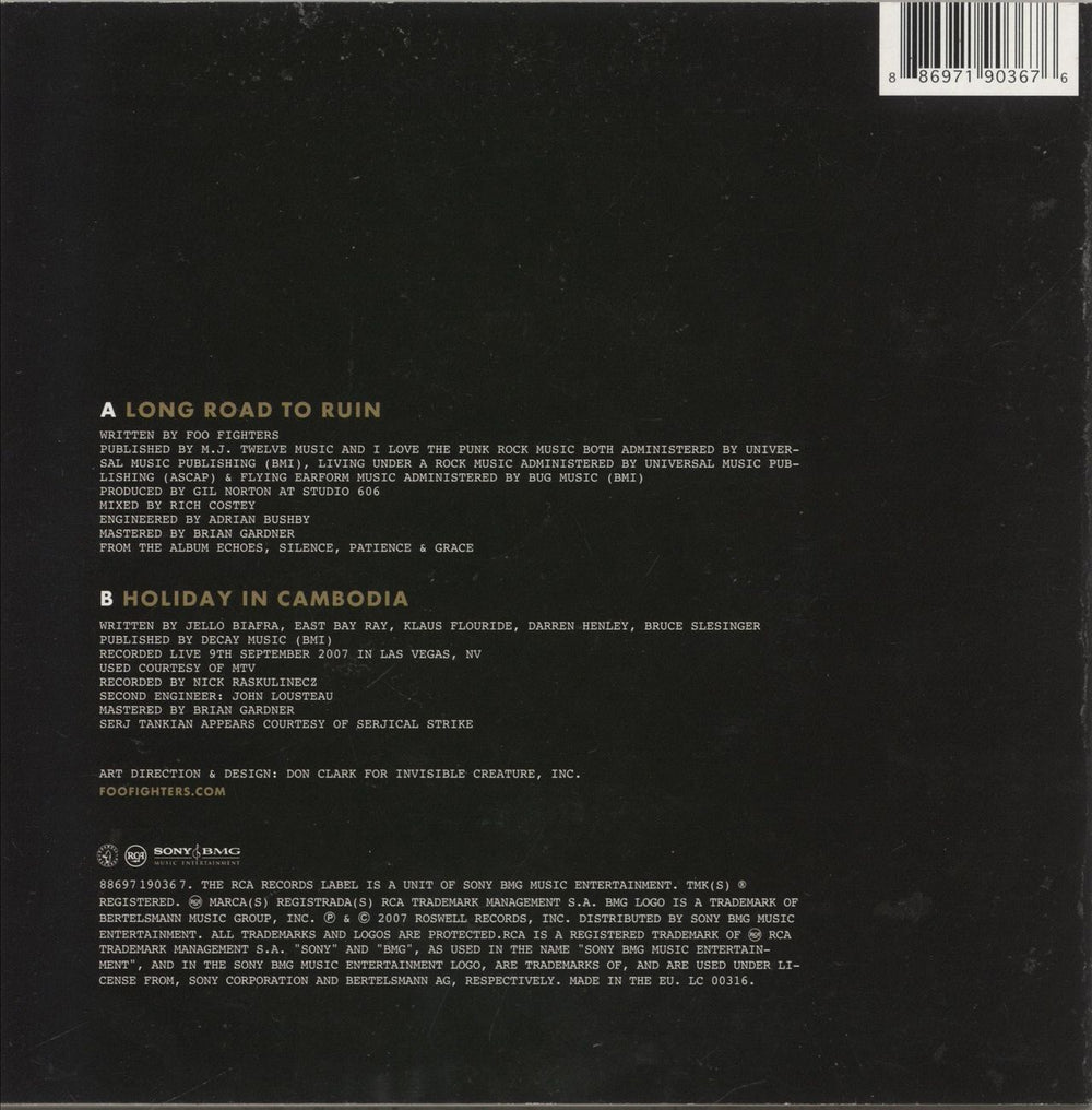 Foo Fighters Long Road To Ruin UK 7" vinyl single (7 inch record / 45) 886971903676