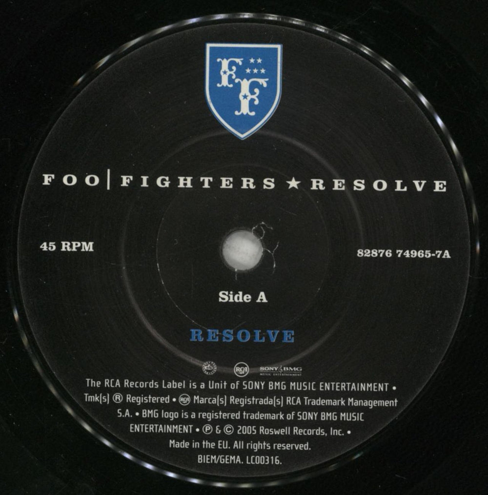 Foo Fighters Resolve UK 7" vinyl single (7 inch record / 45) FOO07RE341653