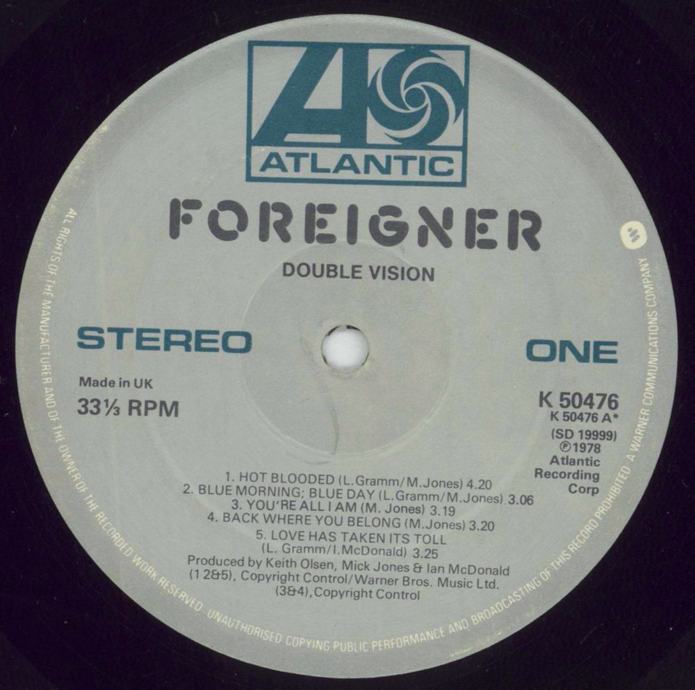 Foreigner Double Vision - EX UK vinyl LP album (LP record) FORLPDO231406